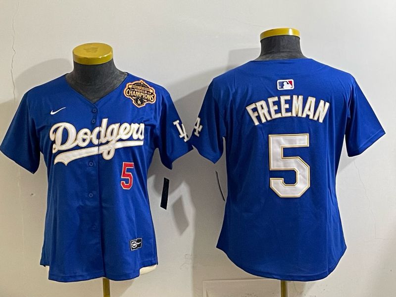 Women 2026 Los Angeles Dodgers #5 Freeman Blue Game Nike MLB Jersey 004